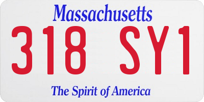 MA license plate 318SY1