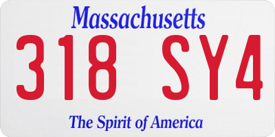 MA license plate 318SY4