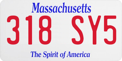 MA license plate 318SY5