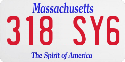 MA license plate 318SY6