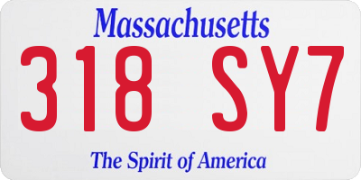 MA license plate 318SY7