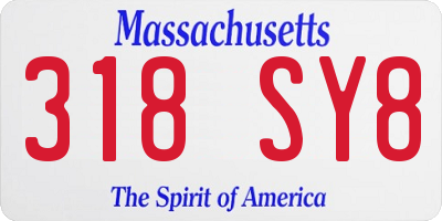 MA license plate 318SY8
