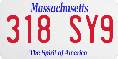 MA license plate 318SY9