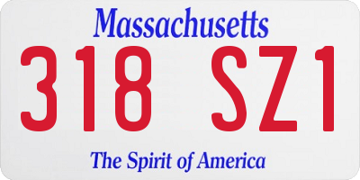 MA license plate 318SZ1