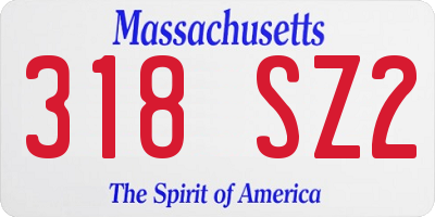 MA license plate 318SZ2