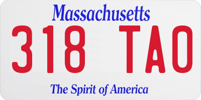 MA license plate 318TA0