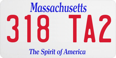 MA license plate 318TA2