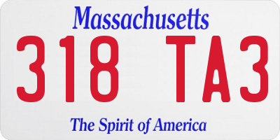 MA license plate 318TA3