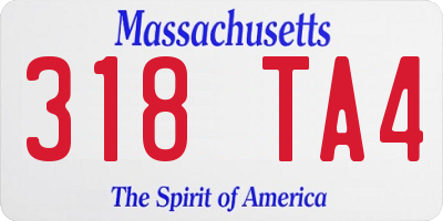 MA license plate 318TA4