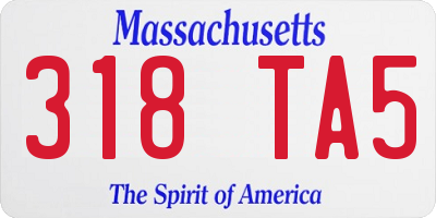 MA license plate 318TA5