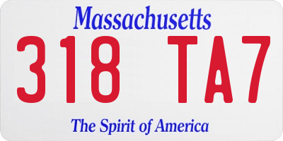 MA license plate 318TA7