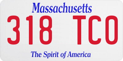 MA license plate 318TC0