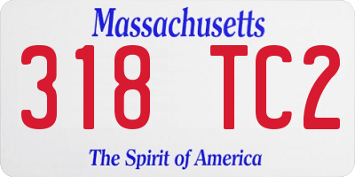 MA license plate 318TC2