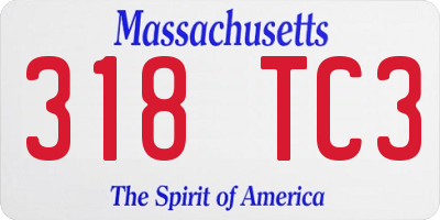 MA license plate 318TC3