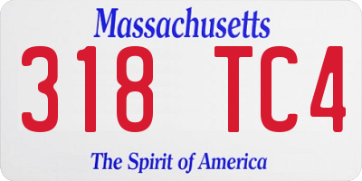 MA license plate 318TC4