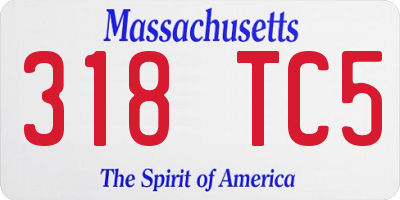MA license plate 318TC5