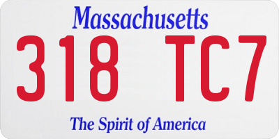 MA license plate 318TC7