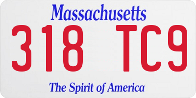 MA license plate 318TC9