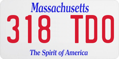 MA license plate 318TD0