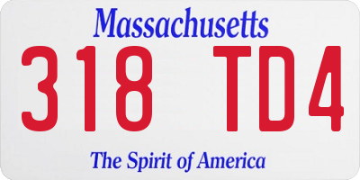 MA license plate 318TD4