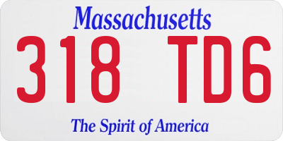 MA license plate 318TD6