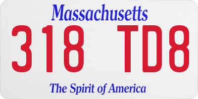 MA license plate 318TD8