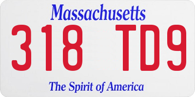 MA license plate 318TD9