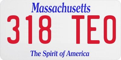 MA license plate 318TE0