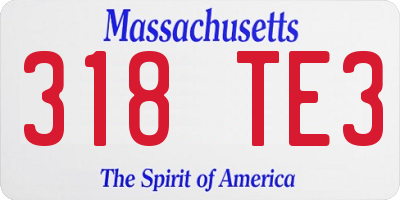 MA license plate 318TE3