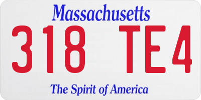 MA license plate 318TE4