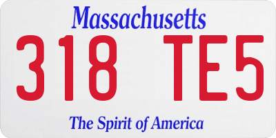 MA license plate 318TE5