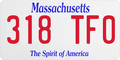MA license plate 318TF0
