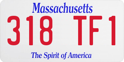 MA license plate 318TF1