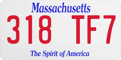 MA license plate 318TF7
