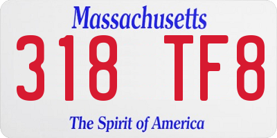 MA license plate 318TF8