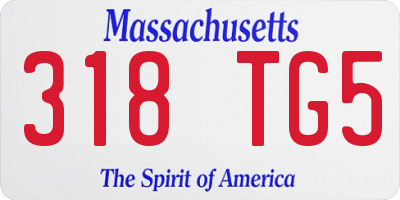 MA license plate 318TG5