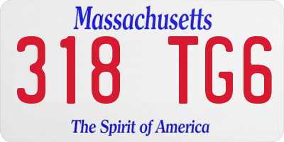 MA license plate 318TG6