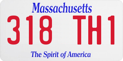 MA license plate 318TH1