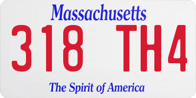 MA license plate 318TH4