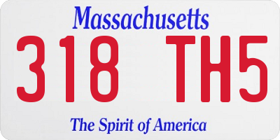 MA license plate 318TH5