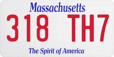 MA license plate 318TH7