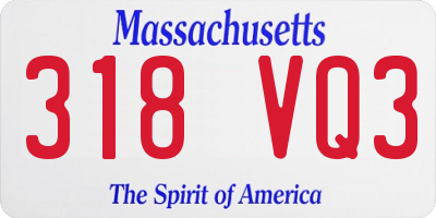 MA license plate 318VQ3