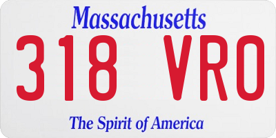 MA license plate 318VR0