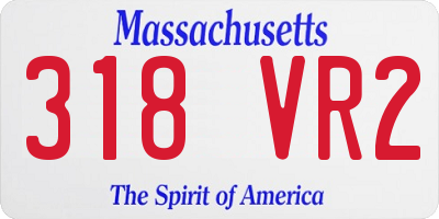 MA license plate 318VR2
