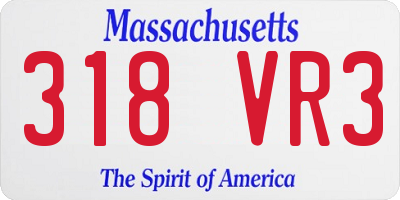 MA license plate 318VR3