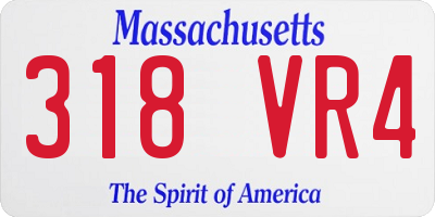 MA license plate 318VR4