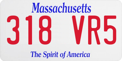 MA license plate 318VR5