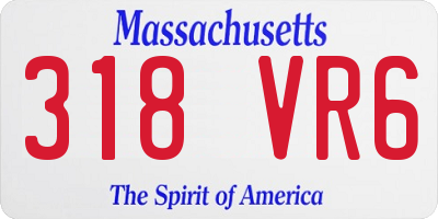 MA license plate 318VR6