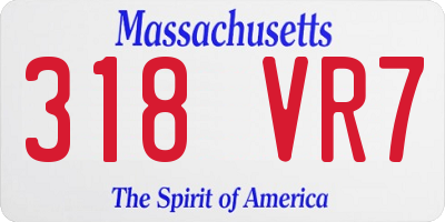 MA license plate 318VR7