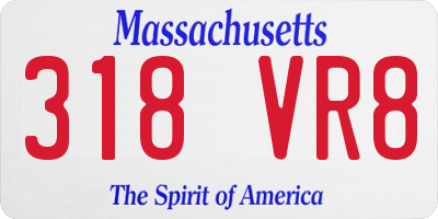 MA license plate 318VR8